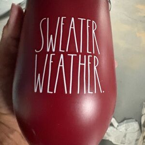 TWO RAE  DUNN Rae Dunn Red Insulated Wine tumbler